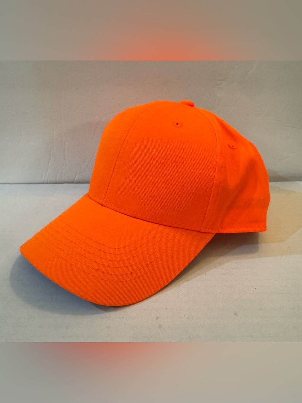 Men's Blaze Orange Hunting Cap – Structured Full Fabric, Hook & Loop Closure
